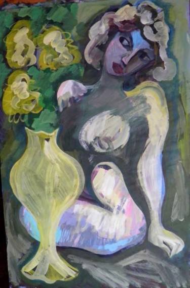 Pittura intitolato "ню" da Victor Tretyakov, Opera d'arte originale, Olio