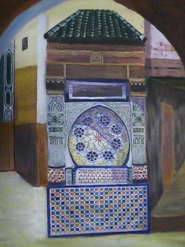 Painting titled "Nejjarine_Fes_Maroc" by Mounir Dehane, Original Artwork