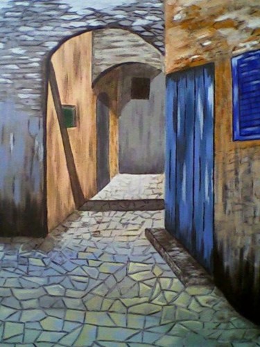Peinture intitulée "chefchaouen_Maroc" par Mounir Dehane, Œuvre d'art originale