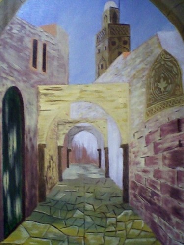 Painting titled "Fes" by Mounir Dehane, Original Artwork