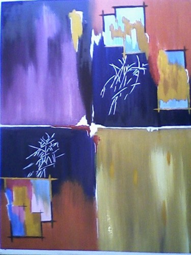 Malerei mit dem Titel "personnalité perdue" von Mounir Dehane, Original-Kunstwerk, Öl