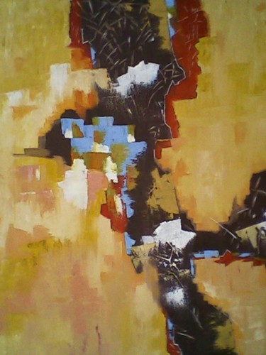 Peinture intitulée "dechirure morale" par Mounir Dehane, Œuvre d'art originale, Huile
