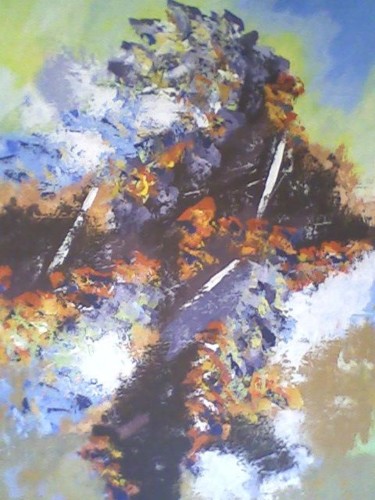 Painting titled "Espoir impressionni…" by Mounir Dehane, Original Artwork, Oil
