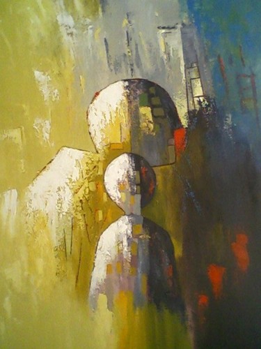 Peinture intitulée "Songer au passé.." par Mounir Dehane, Œuvre d'art originale, Huile