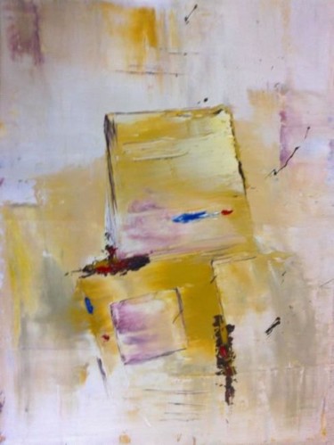 Painting titled "Abstrait 8" by Mounir Dehane, Original Artwork, Oil