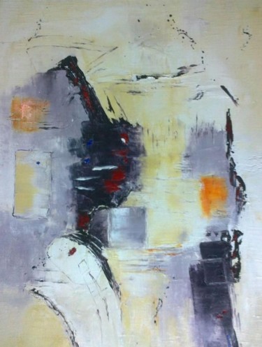 Painting titled "abstrait-13.jpg" by Mounir Dehane, Original Artwork, Oil