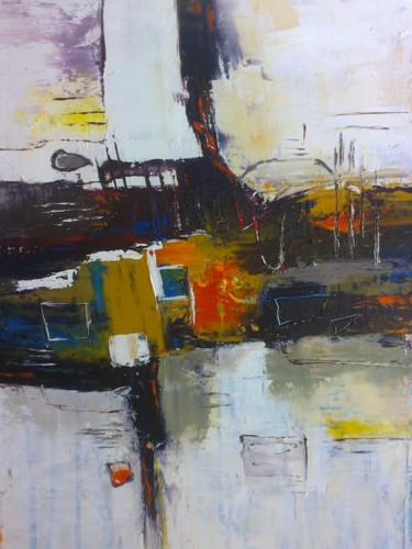 Peinture intitulée "Abstrait 44" par Mounir Dehane, Œuvre d'art originale