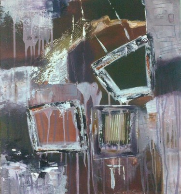 Peinture intitulée "Abstrait 0007" par Mounir Dehane, Œuvre d'art originale, Huile