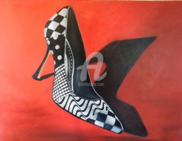 Painting titled "Fetiche" by Deia G Designer, Original Artwork, Oil Mounted on Wood Panel