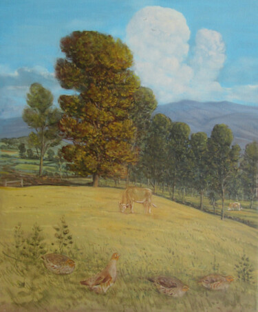 绘画 标题为“Landscape 16” 由Dejan Djurovic, 原创艺术品, 油 安装在木质担架架上