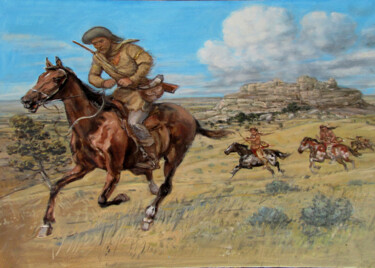 Painting titled "Landscape 2" by Dejan Djurovic, Original Artwork, Oil Mounted on Wood Stretcher frame