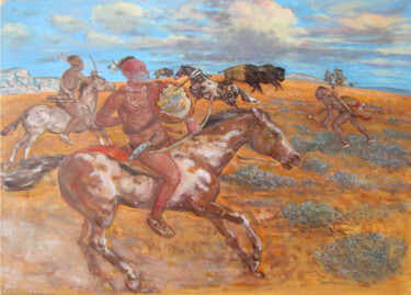 Pittura intitolato "Landscape 6" da Dejan Djurovic, Opera d'arte originale, Olio Montato su Telaio per barella in legno