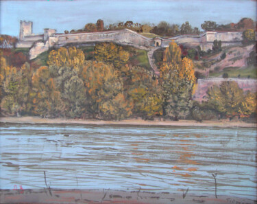 Pintura titulada "Belgrade fortress" por Dejan Djurovic, Obra de arte original, Oleo Montado en Bastidor de camilla de madera