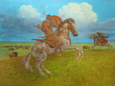 Peinture intitulée "Landscape 9" par Dejan Djurovic, Œuvre d'art originale, Huile Monté sur Châssis en bois