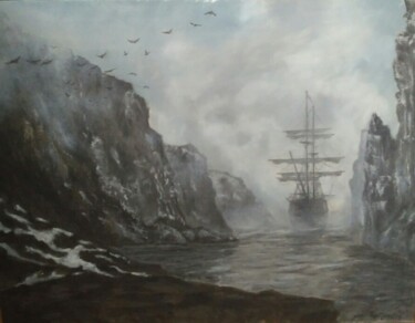 Pintura titulada "black ice" por Dejan Gulicoski, Obra de arte original, Oleo