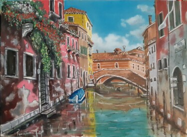 Peinture intitulée "rio dei frari" par Dejan Gulicoski, Œuvre d'art originale, Huile