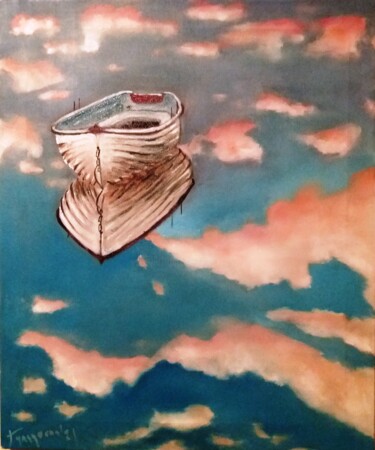 Painting titled "skyfall" by Dejan Gulicoski, Original Artwork, Oil