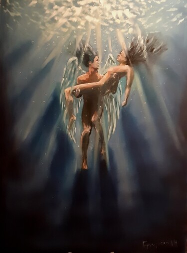 Painting titled "broken wings 2" by Dejan Gulicoski, Original Artwork, Oil