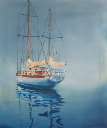 Malerei mit dem Titel "cherish the day" von Dejan Gulicoski, Original-Kunstwerk, Öl Auf Keilrahmen aus Holz montiert