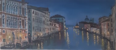 Painting titled "Venice 8" by Dejan Gulicoski, Original Artwork, Oil Mounted on Wood Stretcher frame