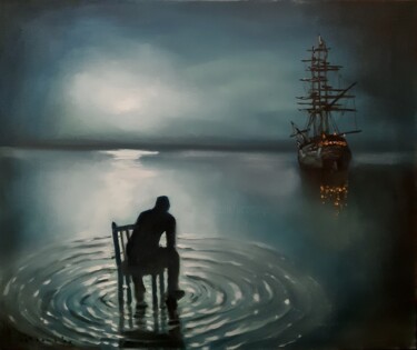 Painting titled "dream a little drea…" by Dejan Gulicoski, Original Artwork, Oil Mounted on Wood Stretcher frame