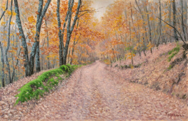 Painting titled "Autumn leaves" by Dejan Trajkovic, Original Artwork, Oil