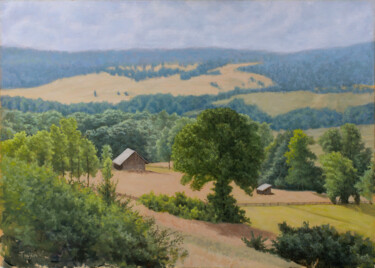 Peinture intitulée "The Farm" par Dejan Trajkovic, Œuvre d'art originale, Huile