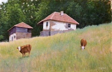 Malerei mit dem Titel "Pastoral" von Dejan Trajkovic, Original-Kunstwerk, Öl