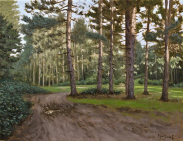 Painting titled "Endless Road" by Dejan Trajkovic, Original Artwork, Oil