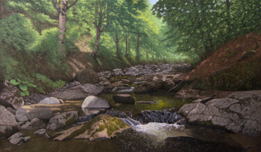 Schilderij getiteld "Wolf Creek" door Dejan Trajkovic, Origineel Kunstwerk, Olie