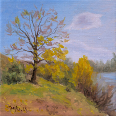 Painting titled "Autumnal Miniature" by Dejan Trajkovic, Original Artwork, Oil