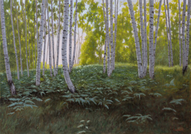Painting titled "Ferns" by Dejan Trajkovic, Original Artwork, Oil