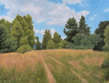 Painting titled "Fragrance of Field…" by Dejan Trajkovic, Original Artwork, Oil