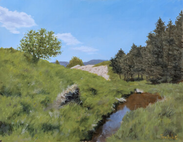 Painting titled "Valley of Springs" by Dejan Trajkovic, Original Artwork, Oil