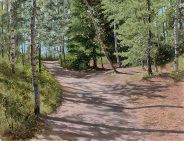 Peinture intitulée "Rising Sun Trail" par Dejan Trajkovic, Œuvre d'art originale, Huile