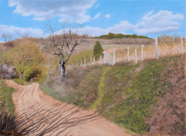 Painting titled "Dirt Road" by Dejan Trajkovic, Original Artwork, Oil