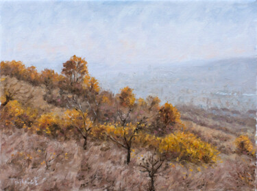 Painting titled "A View From Kitka H…" by Dejan Trajkovic, Original Artwork, Oil Mounted on Wood Stretcher frame