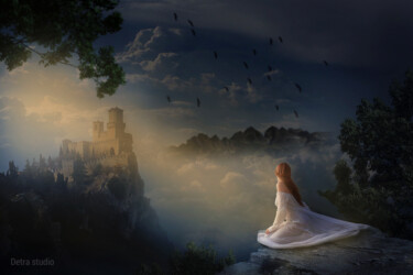 Photography titled "Girl on a cliff" by Dejan Travica, Original Artwork, Manipulated Photography