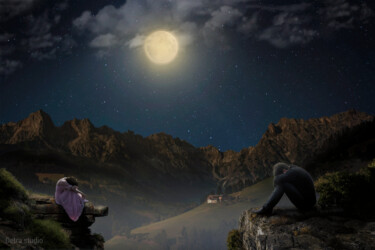 Photography titled "Sadness in the moon…" by Dejan Travica, Original Artwork, Manipulated Photography