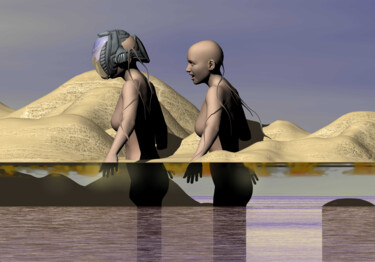 Цифровое искусство под названием "Sisters N" - Dejan Vucelic, Подлинное произведение искусства, Цифровая живопись