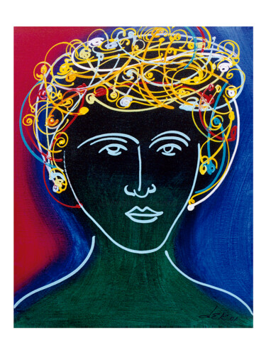 Peinture intitulée "eletroencefalograma…" par Dek, Œuvre d'art originale, Acrylique