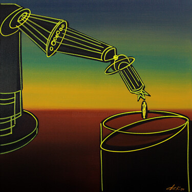 Painting titled "artificial intellig…" by Dek, Original Artwork, Acrylic