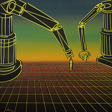 Картина под названием "artificial intellig…" - Dek, Подлинное произведение искусства, Акрил