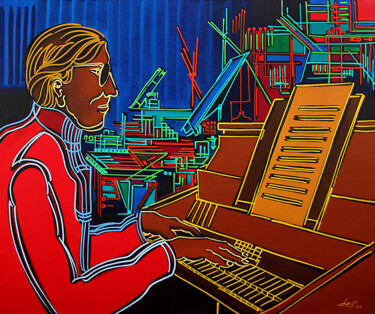 Pintura titulada "the pianist in the…" por Dek, Obra de arte original, Acrílico