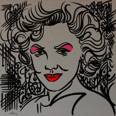 Painting titled "Marylin Maquiada" by Dek, Original Artwork, Acrylic Mounted on Wood Stretcher frame