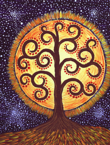 Картина под названием "Древо жизни" - Dmytro Rybin, Подлинное произведение искусства, Акрил
