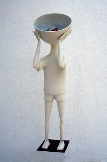 Sculptuur getiteld "The boat" door Dekoque, Origineel Kunstwerk, Papier maché