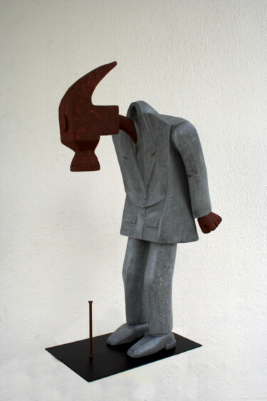 Sculpture titled "Powerful" by Dekoque, Original Artwork, Metals