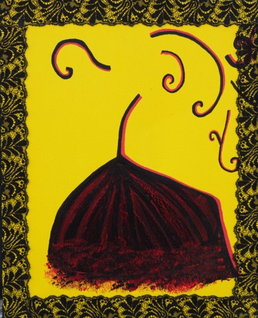 Картина под названием "Bailarina Minimalis…" - Artedelph, Подлинное произведение искусства, Акрил Установлен на Деревянная р…