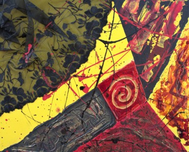 Pintura intitulada "Abanico ( Eventail )" por Artedelph, Obras de arte originais, Pintura de vitral Montado em Armação em ma…